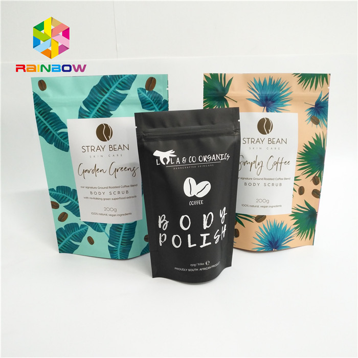 مواد لامعة مخصص مطبوعة الوقوف الحقائب حقيبة القهوة لتغليف المواد الغذائية