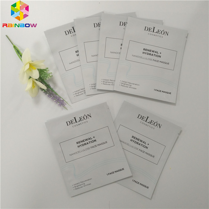 الألومنيوم احباط البلاستيك تغليف مستحضرات التجميل حقيبة الوجه التعبئة 3 الجانبين ختم قناع حزمة