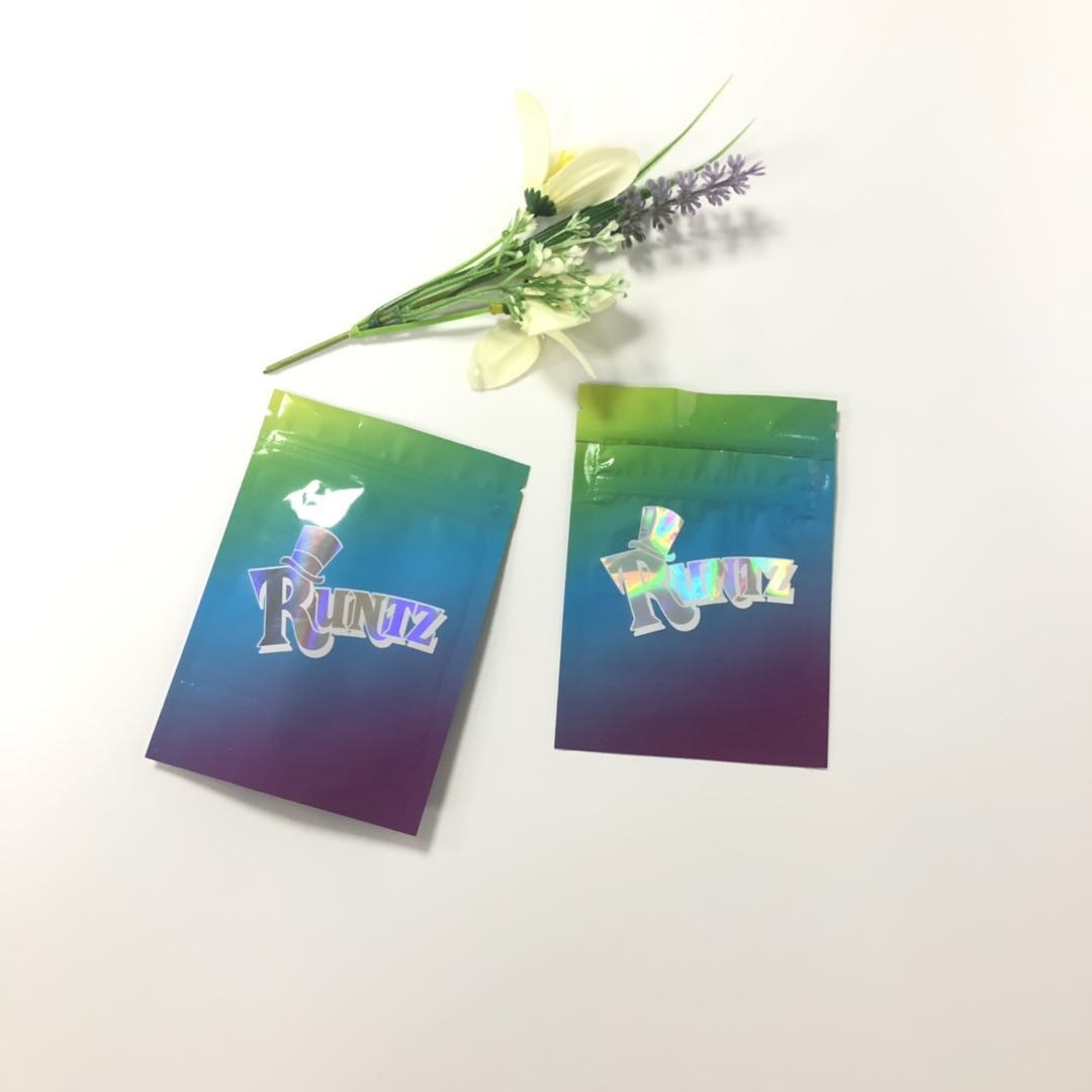 رائحة الإثبات المجسم Runtz الرمز البريدي قفل أكياس بلاستيكية للأطفال مقاومة للكبسولة / حبوب منع الحمل