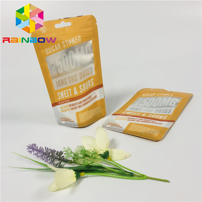 الوجبات الخفيفة المكسرات الحقائب البلاستيكية التعبئة والتغليف Customzied نافذة واضحة مع سحاب الأغلاق