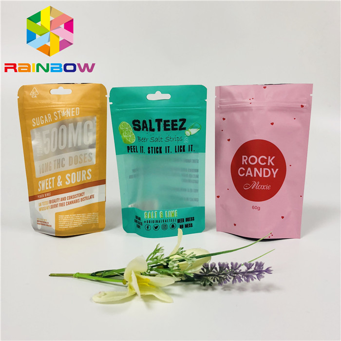 الحقائب البلاستيكية الصف الغذاء التعبئة والتغليف مغلفة الوقوف زيبر الحقيبة شعار مخصص