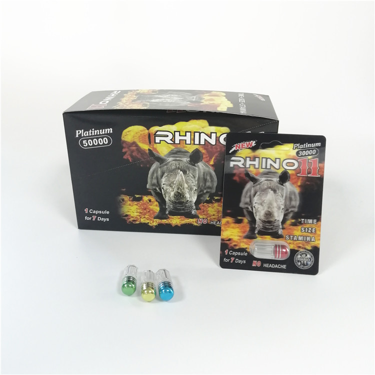 3D الكركدن البلاستيك نفطة التعبئة والتغليف حسب الطلب الحجم للذكور كبسولات الجنسي