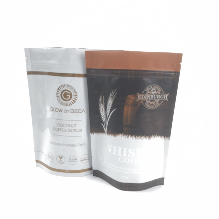 الرمز البريدي قفل الحقائب البلاستيكية التعبئة والتغليف أكياس رقائق الألومنيوم القهوة Gravnre الطباعة