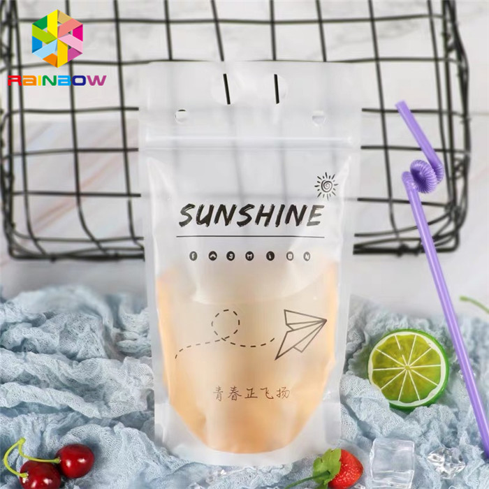 الطباعة الحفر كيس من البلاستيك التعبئة والتغليف القش الملونة لتعبئة المشروبات السائلة