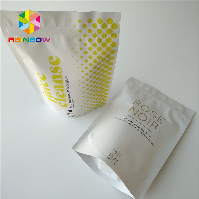 Ziplock المطبوعة احباط الوقوف مستحضرات التجميل كيس التغليف جوز الهند / القهوة فرك الجسم