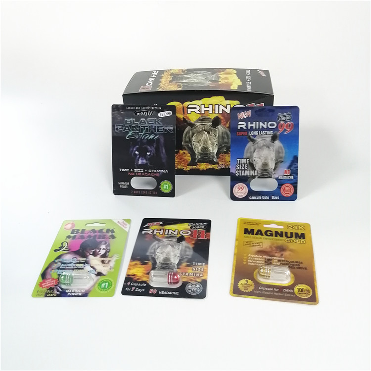 تعزيز الجنسي حبوب منع الحمل بطاقة نفطة التغليف الكركدن سلسلة لمسحوق كبسولة الجنس حزمة