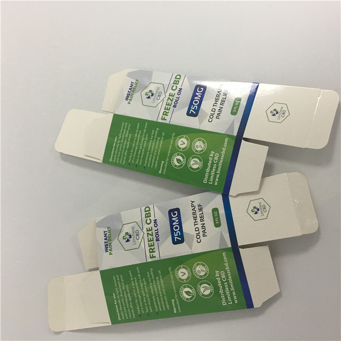 عرف CMYK مطبوعة شعار أبيض صندوق ورق مقوى CBD VAP التعبئة والتغليف