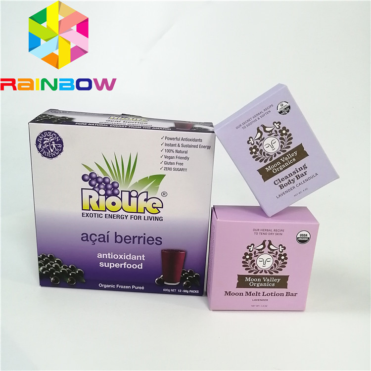 الأرجواني شقة قابلة لإعادة التدوير الشمع طلاء ورقة كرافت المموج ورقة مربع الفلوت كرتون الارسال مربع الغذاء الصف القهوة الشاي باك