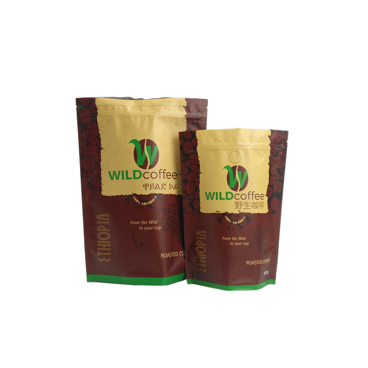 أكياس شاي القهوة ماتي مخصص ، رقائق الألومنيوم الوقوف الحقيبة مع سحاب