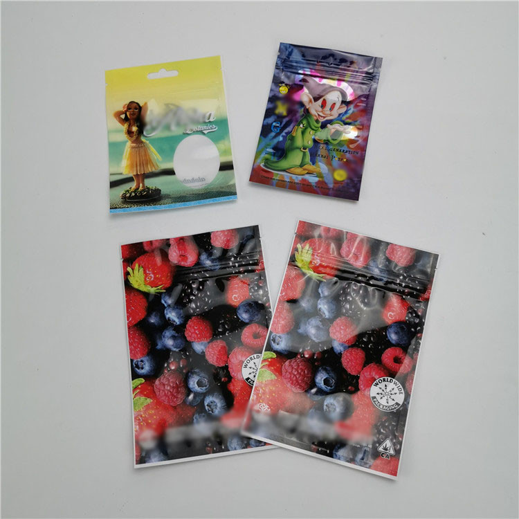 الحقائب البلاستيكية CBD التعبئة والتغليف رقائق الألومنيوم الوقوف أكياس زيبلوك والدليل على الطفل