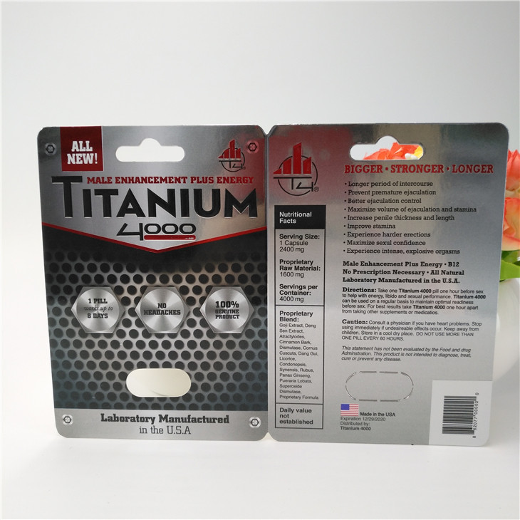 12mm كاب Rhino ذكر حبوب 3D بطاقة بطاقة نفطة التعبئة والتغليف