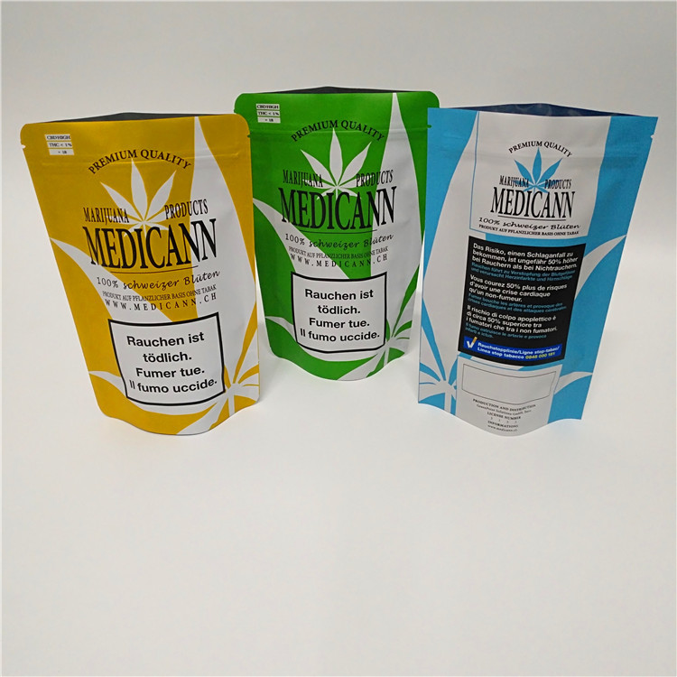 CBD الاعشاب احباط مايلر البلاستيك الوقوف الحقيبة محكم مقاومة للرائحة