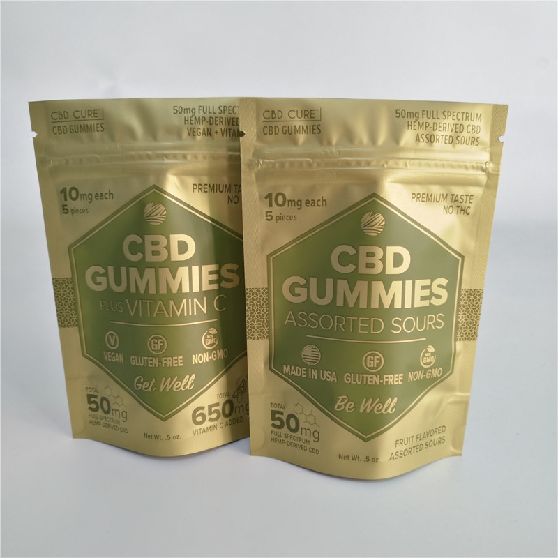 5oz 50mg Cbd Gummies Pouch VMPET Stand Up Ziplock Pouch