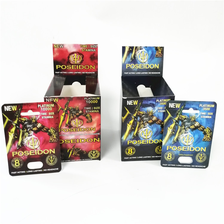 عرض بطاقات ورقية مخصصة للطباعة معززات للذكور صندوق بطاقة بوسيدون