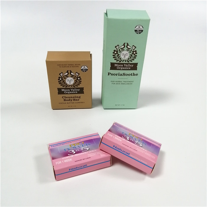 ورق تغليف ورق مطبوع مخصص علب هدايا صناديق صابون مطبوعة على الساخن ختم UV