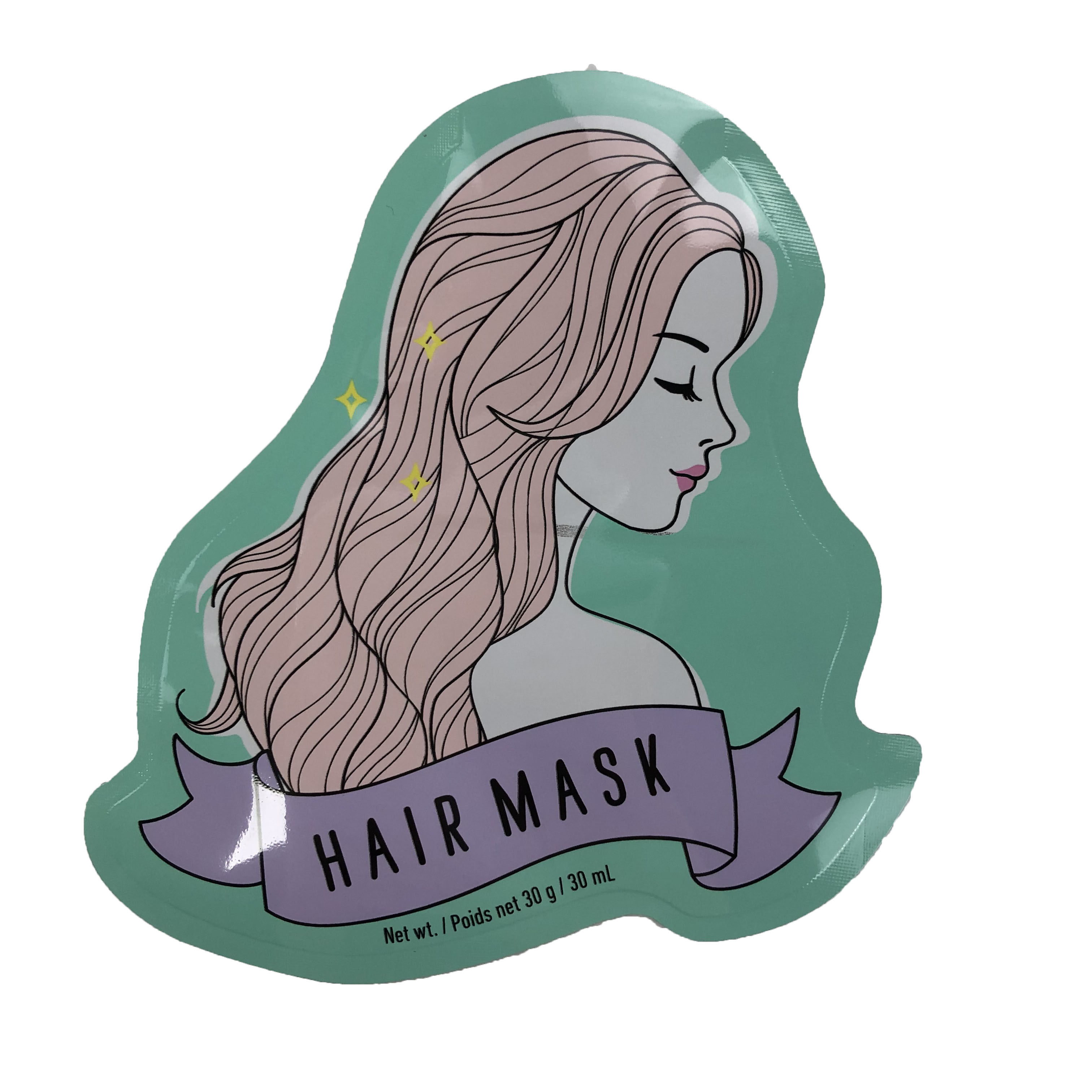 الحقائب غير النظامية الشكل حقيبة التعبئة والتغليف المسطحة لقناع شعر الحلوى حقيبة بلاستيكية الطباعة الرقمية