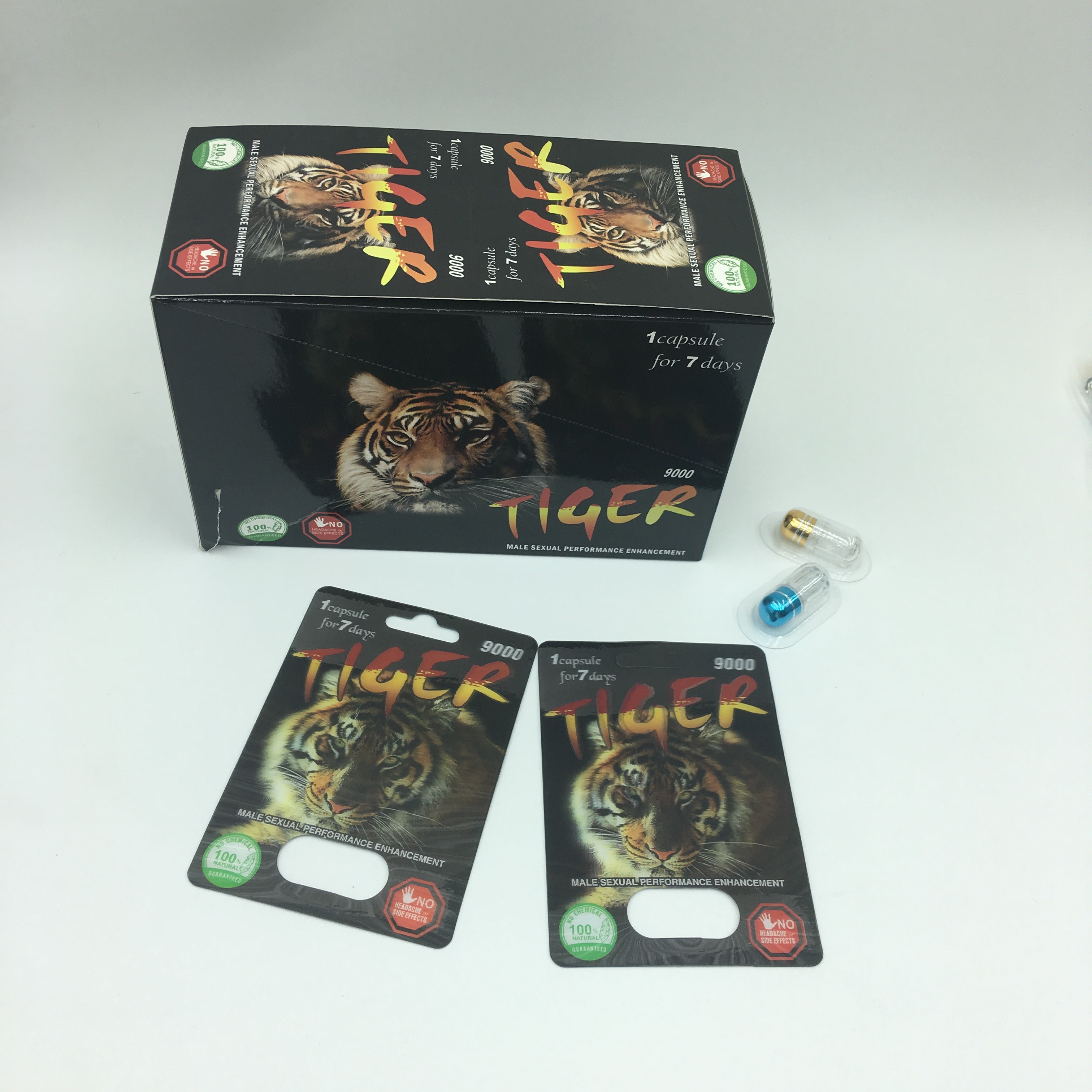 تغليف كبسولات الطاقة الجنسية CMYK 350g 3D بطاقات نفطة