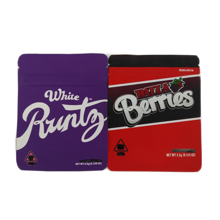 مخصص مطبوعة سستة القنب التعبئة والتغليف حقيبة تغليف ملفات تعريف الارتباط القابلة لإعادة التدوير / كيس تغليف بذور القنب دليل على الرائحة