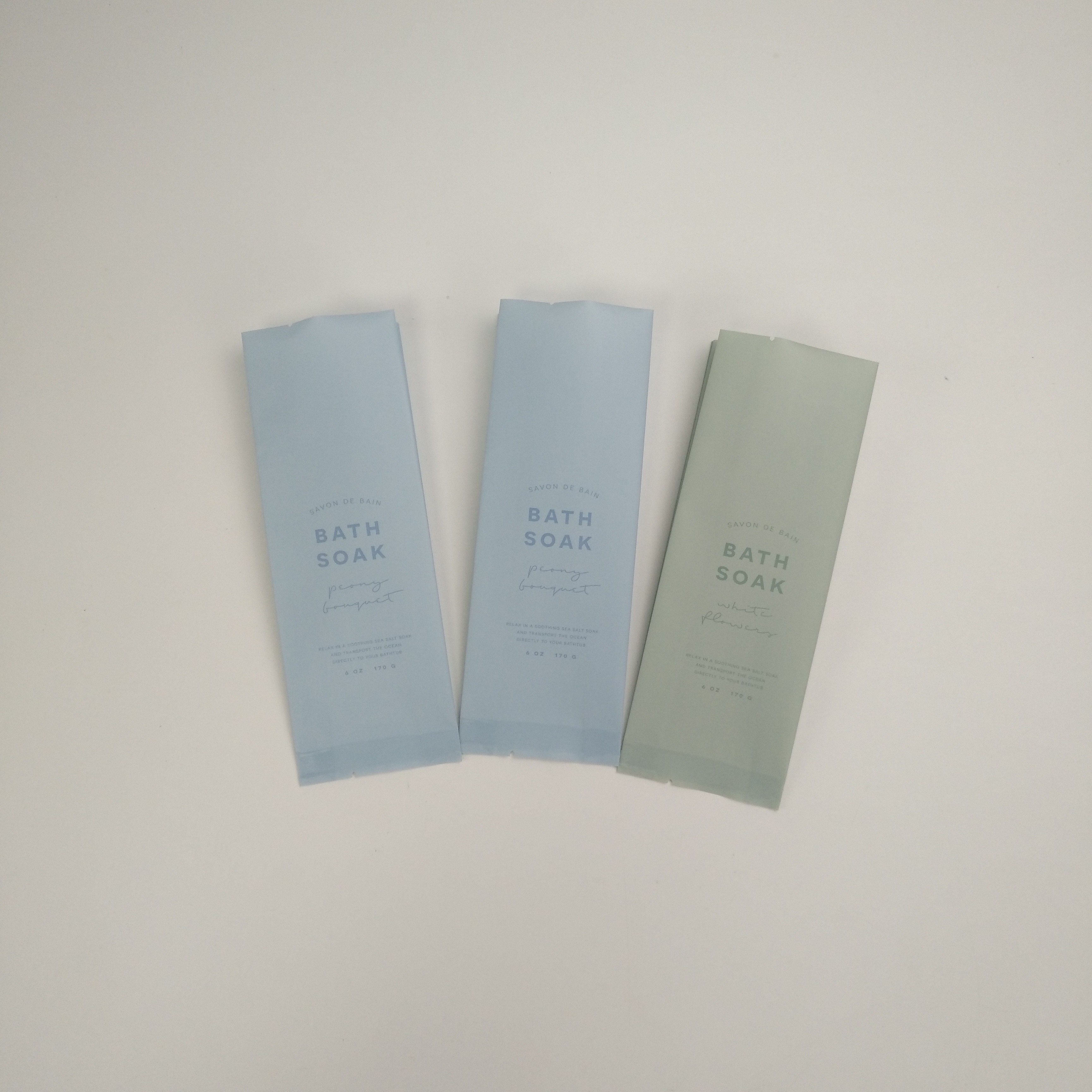 أكياس تغليف ملح الحمام مات 6 أوقية 170 جرام أكياس تغليف حمام قنبلة مع شعار مخصص