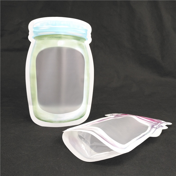 الحقيبة البلاستيكية المخصصة القابلة لإعادة الاستخدام على شكل خاص لأطعمة عصير الحليب جيلي السائل