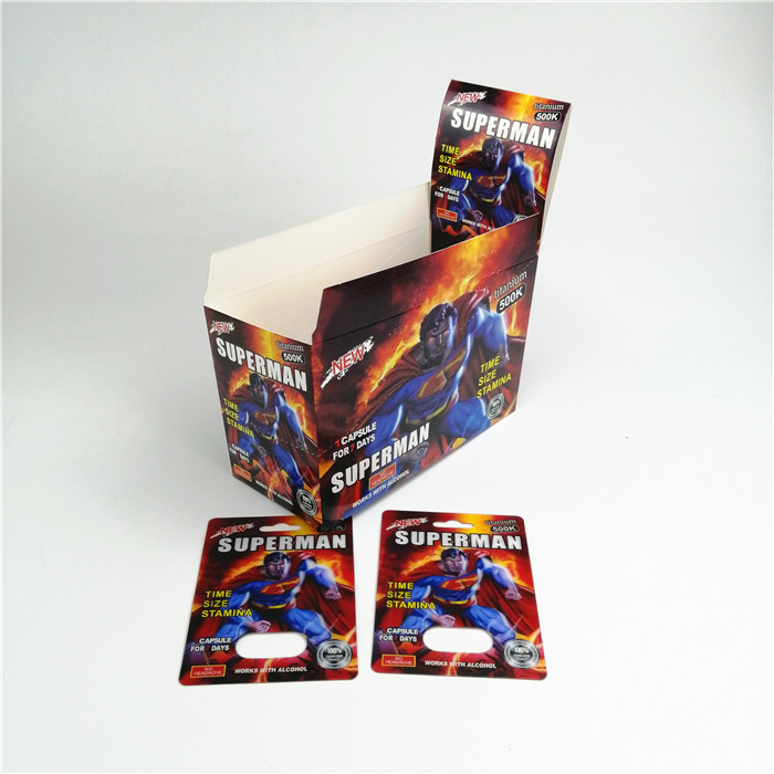 طباعة الحرير CMYK بطاقة تغليف حبوب الجنس 9x12cm