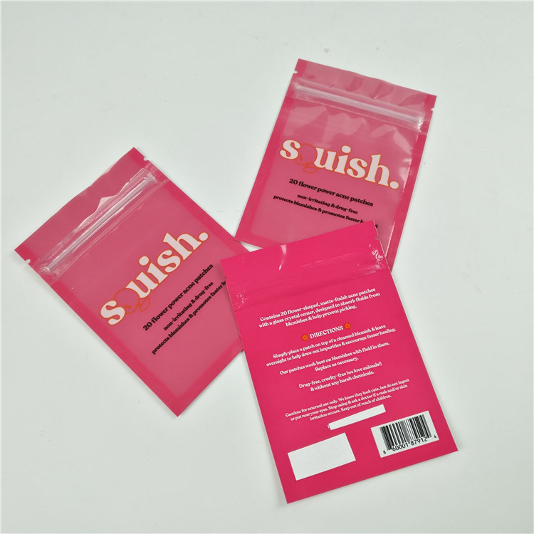 كمية صغيرة واضحة الجبهة خيط تنظيف الأسنان شنق حفرة أكياس بلاستيكية رقائق الألومنيوم الطباعة الرقمية البريدي قفل حقيبة التعبئة والتغليف