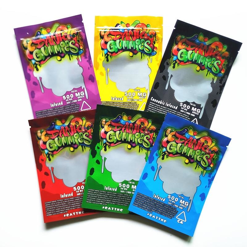 CMYK 4.3 Mils سميكة أكياس ورقية مقاومة للأطفال Cbd مغلفات