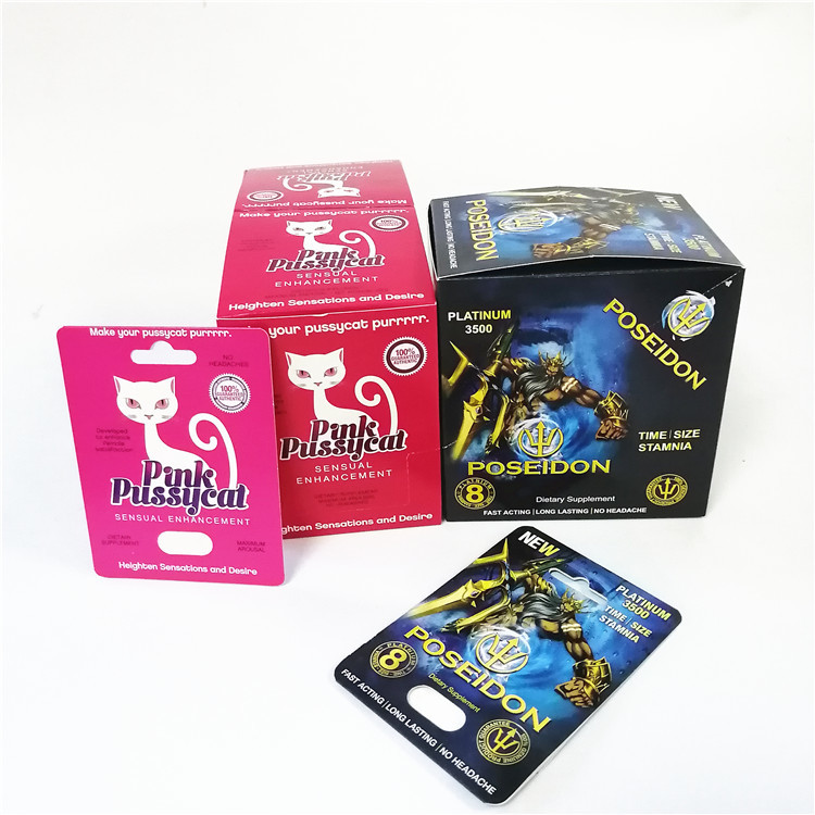 Rhino 69 CMYK Plastic Blister 3D Cards ذكر تعزيز حبوب منع الحمل
