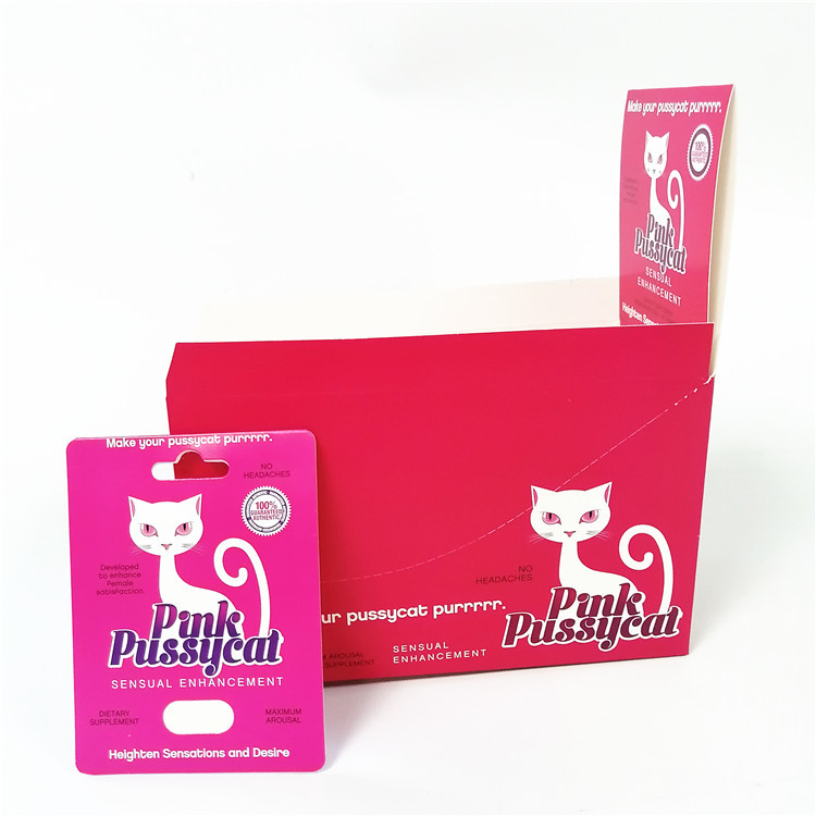 Pussycat Package Rhino Capsule حبوب نفطة بطاقة الطباعة فوق البنفسجية