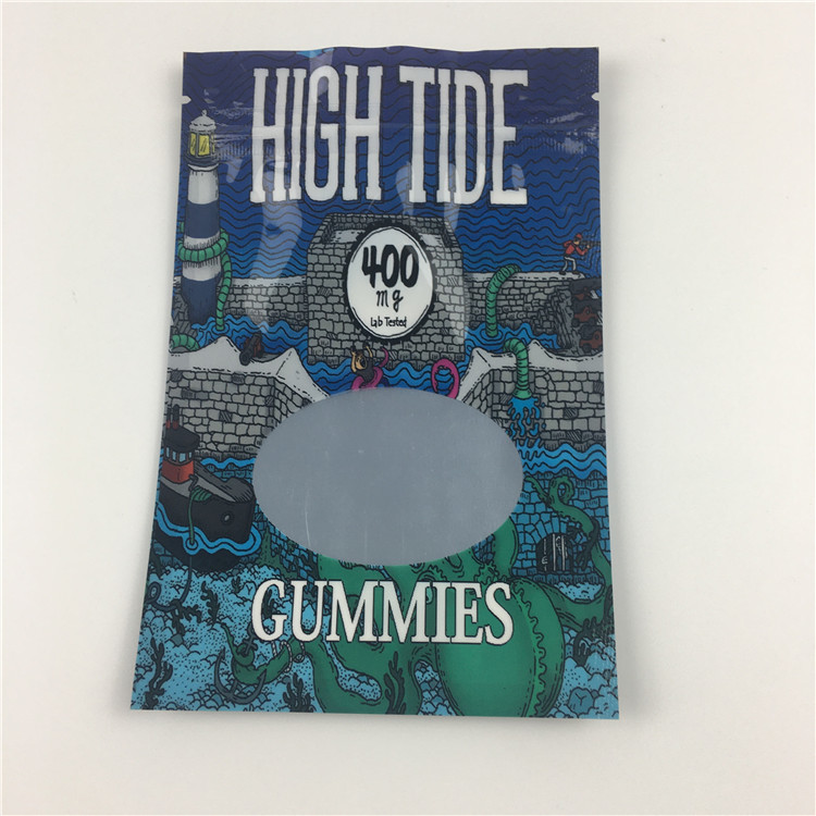 ثلاثة أختام جانبية من Ziplock Weed Mylar مطبوعة مخصصة للرائحة صالحة للأكل