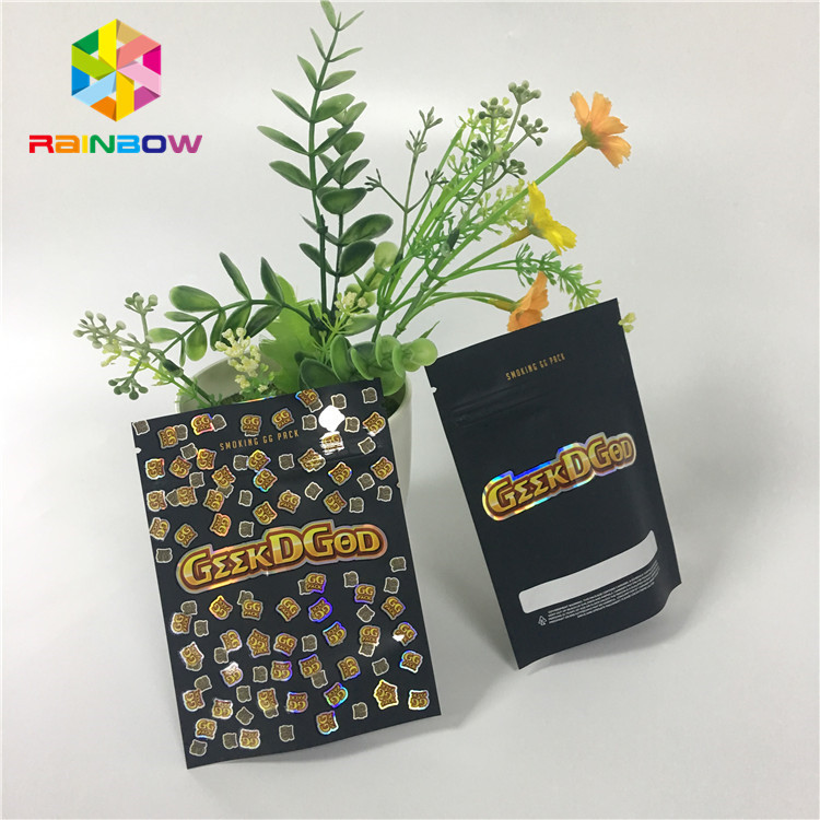 أكياس بلاستيكية مخصصة من مايلر زيبلوك 150 مجم أسود غير لامع