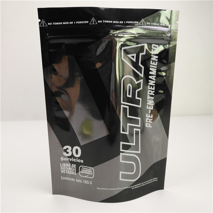 لامع أسود الألومنيوم احباط مايلر البلاستيك الدائمة الحقيبة شعار مخصص