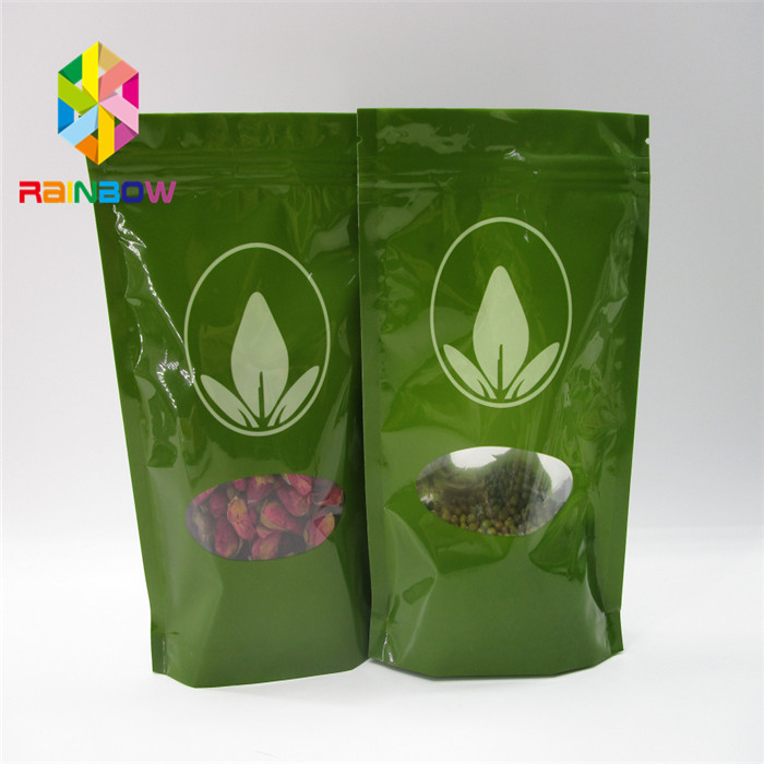 العرف البلاستيك Ziplock رقائق الألومنيوم الوقوف الحقائب مع نافذة