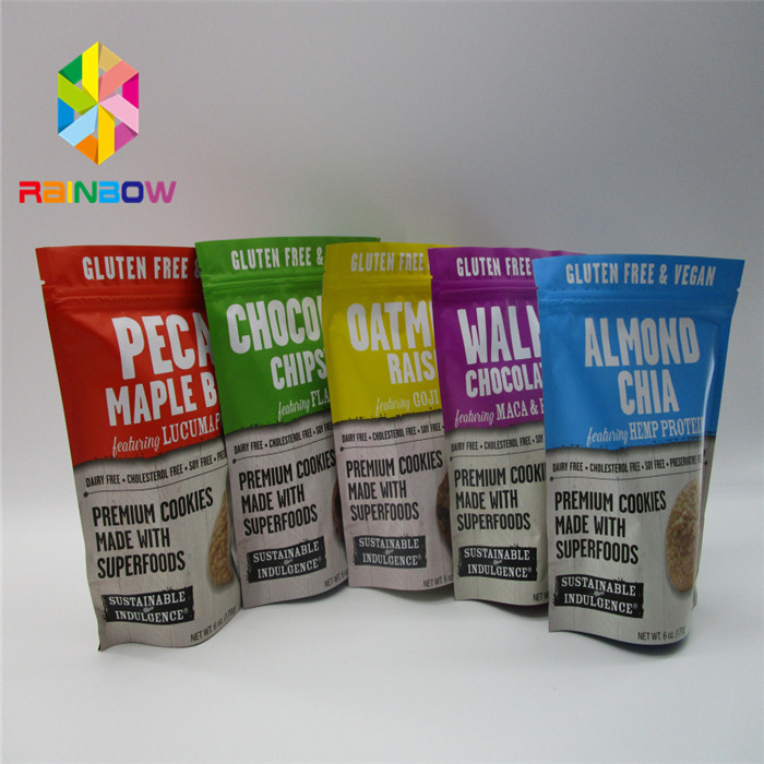 البلاستيك مايلر رقائق الألومنيوم الوقوف أكياس زيبلوك المطبوعة الغذاء الصف