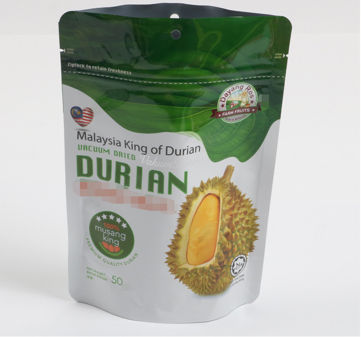 كيس تغليف أغذية قابل للإغلاق 120 Mic Stand Up مع سحاب