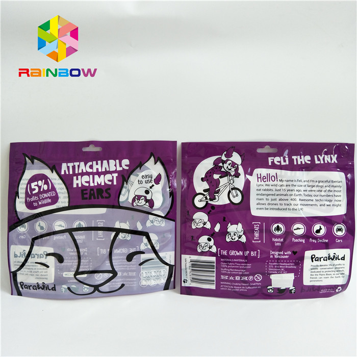 ثلاثة جوانب مختومة تغليف الطباعة المخصصة الصغيرة مع نافذة أمامية واضحة