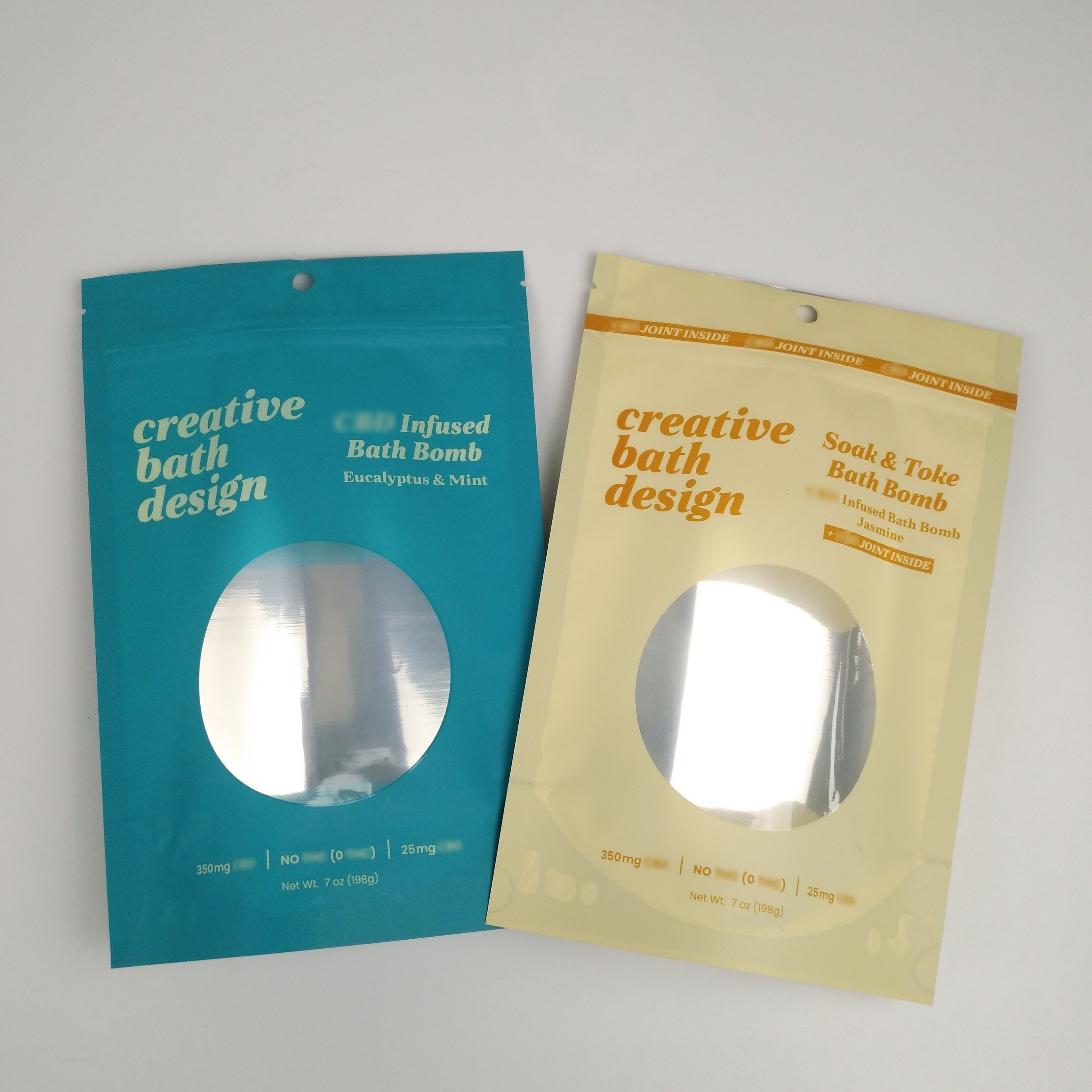 أكياس مع أكياس تخزين الطعام المصنوعة من الألومنيوم والقابلة للإغلاق ، أكياس مايلر قابلة للإغلاق من الألومنيوم ، مع نافذة شفافة