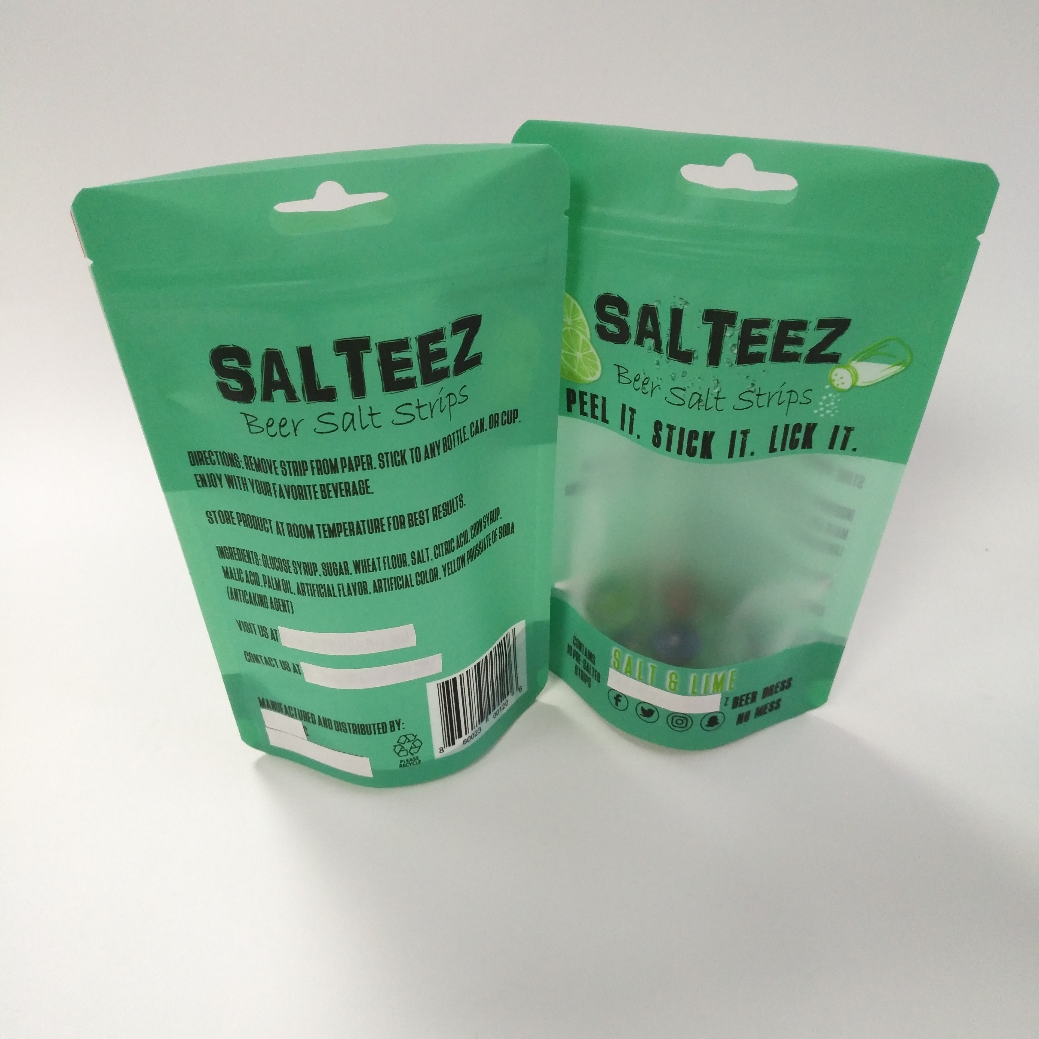 نافذة واضحة CMYK 100mic الوقوف زيبر الحقيبة مع سحاب