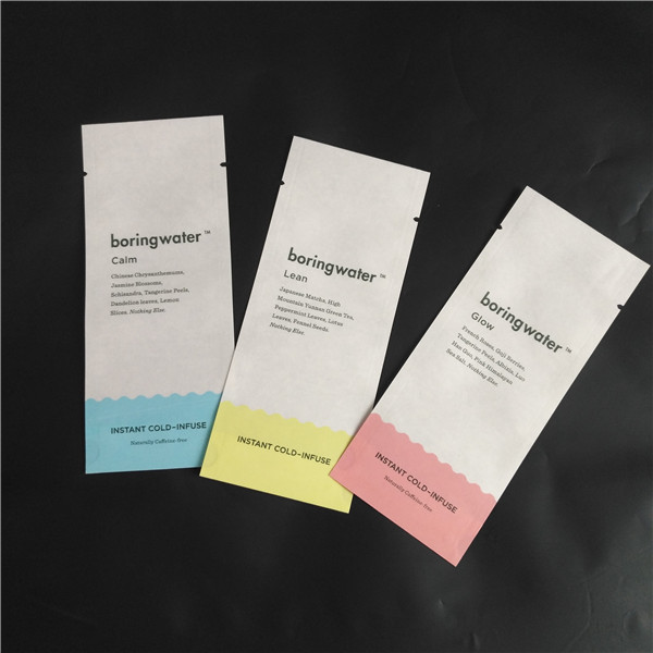 صديقة للبيئة قابلة للتحلل ورق الكرافت جيش التحرير الشعبى الصينى مجمع الغذاء مسحوق التوابل أكياس التعبئة والتغليف ثلاثة أكياس ختم الجانب