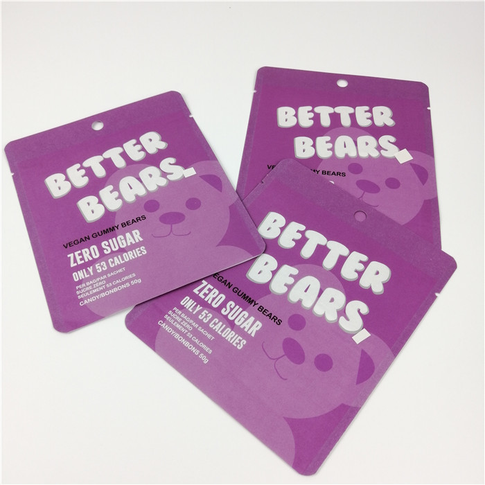 ملفات تعريف الارتباط Gummy CBD Edibles Bear Zipper Foil Pouch MOPP 200 ميكرون