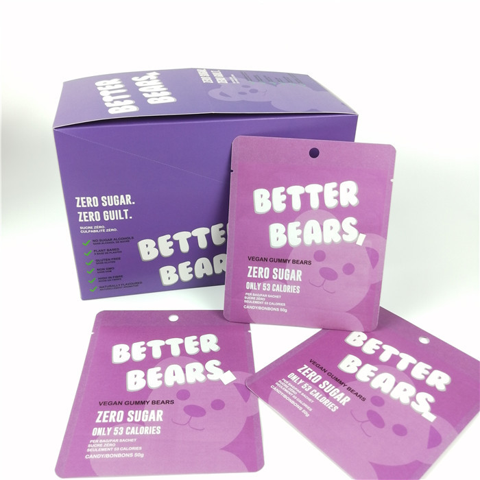 350g ورقة Gummy Cbd كرتون تغليف صندوق النقش cmyk