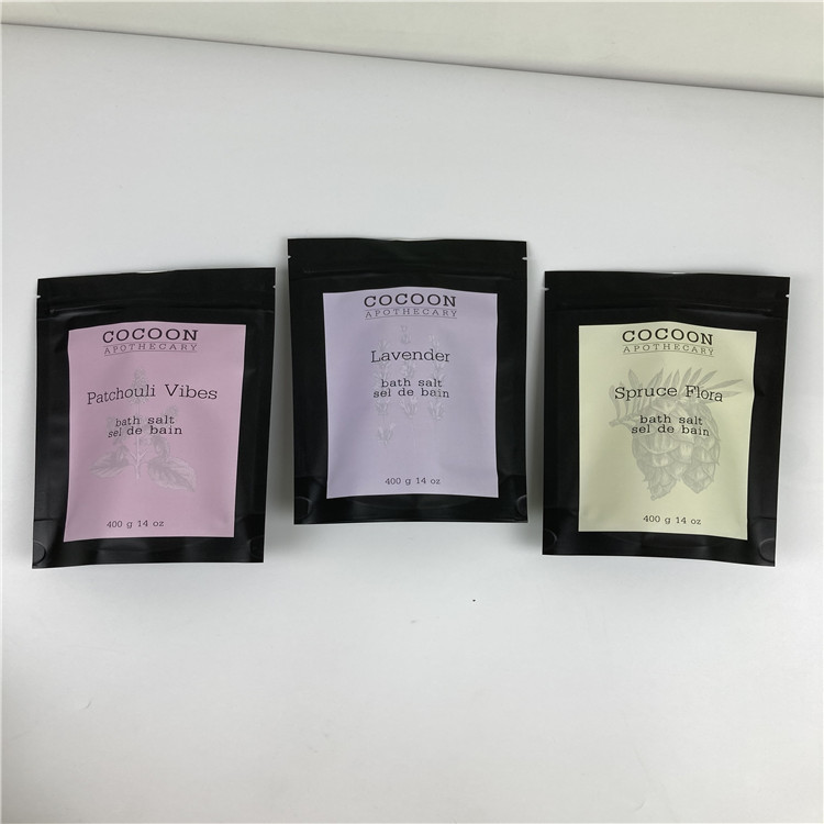 32 أونصة ملح الحمام كيس التغليف القابل للإغلاق / كيس فرك الجسم للقهوة 250 جرام