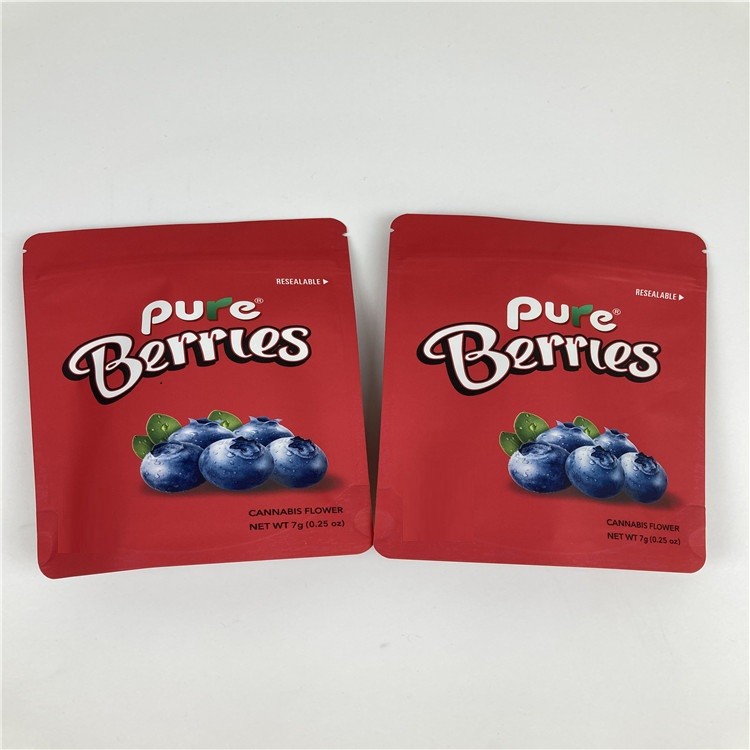 BOPP VMPET 1/8oz كيس تغليف زهرة القنب 3.5g Cbd Zip Lock Foil Pouch