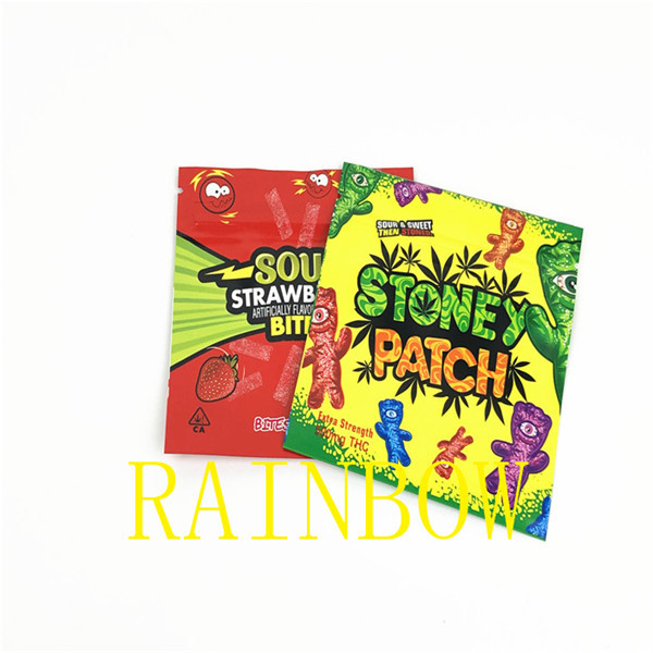 100mic Edibles CMYK الحرارة الختم مايلر احباط الحقيبة الحلوى 80x100mm VMPET