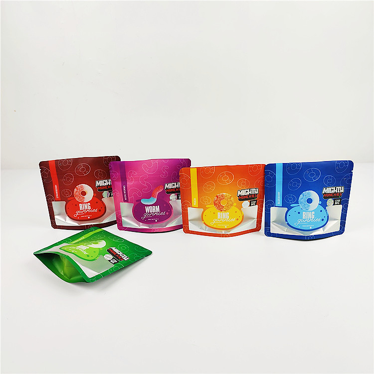 3.SA8000 QS CBD الحفر طباعة الحقائب رائحة 100mic ماتي واضح أكياس مايلر