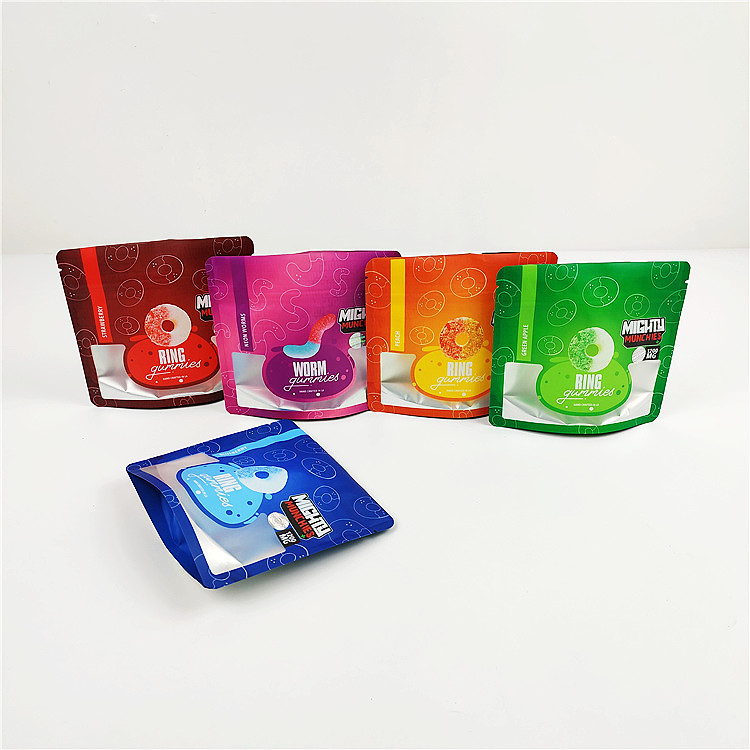 14g CBD SGS Smell Proof Foil Bags 80mic Gummy Mylar كيس التغليف