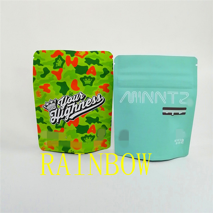 3.5 جرام لينة اللمس الأسود ماتي دليل الطفل سستة حقيبة التعبئة والتغليف / الاعشاب الوقوف الحقيبة التعبئة والتغليف الحقيبة