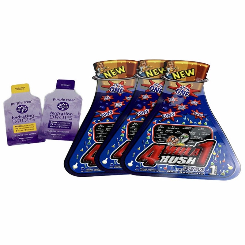 الطباعة الرقمية على شكل مخصص أكياس بلاستيكية صغيرة مسطحة CBD Gummy Candy Snack Pouch زبدة الفول السوداني