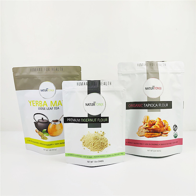 100mic CMYK أكياس التعبئة والتغليف البلاستيكية الحبوب ISO Gravure Mylar Stand Up Pouch