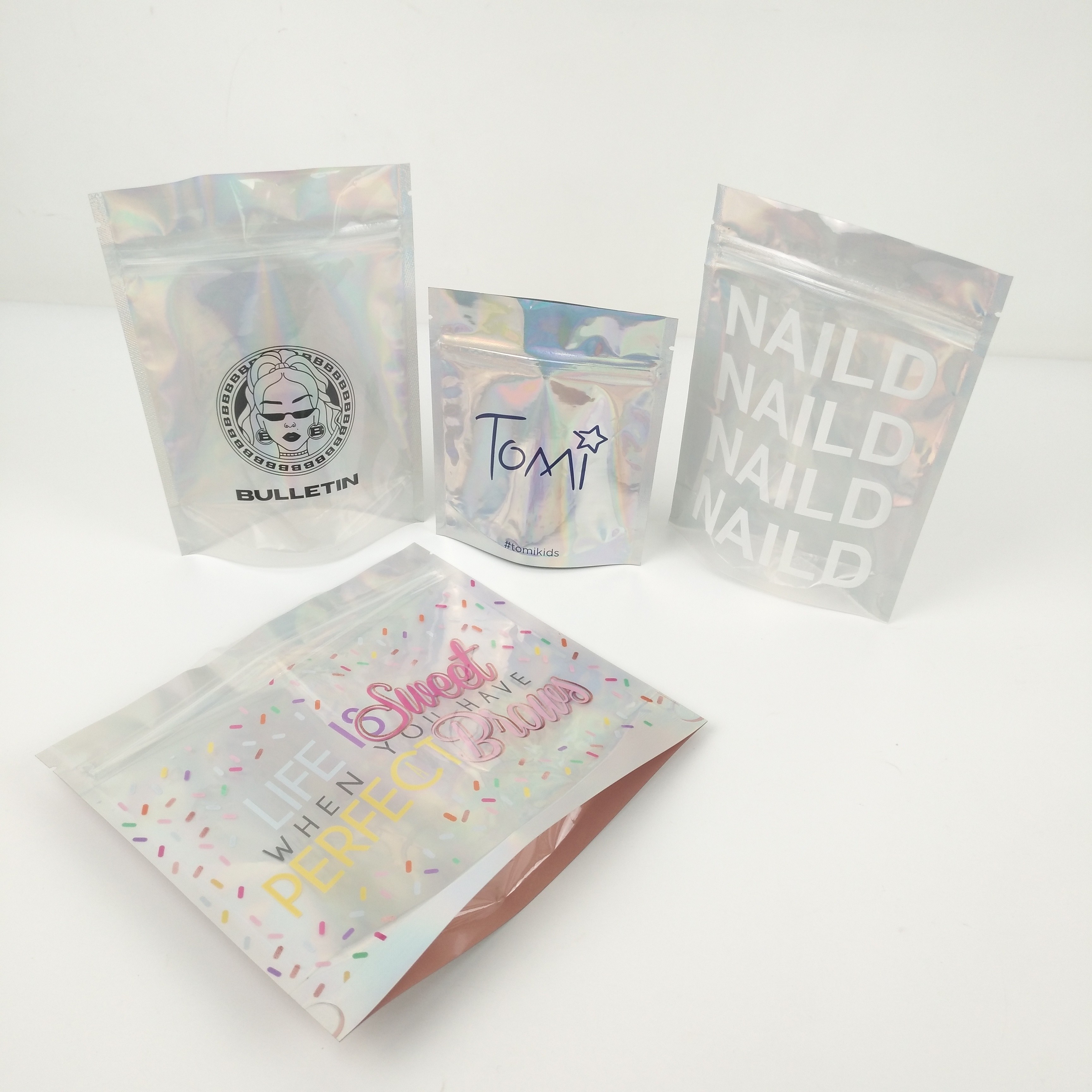 1.2c Mpet CMYK Ziplock أكياس التعبئة البلاستيكية VMPET Gravure لمستحضرات التجميل والمجوهرات